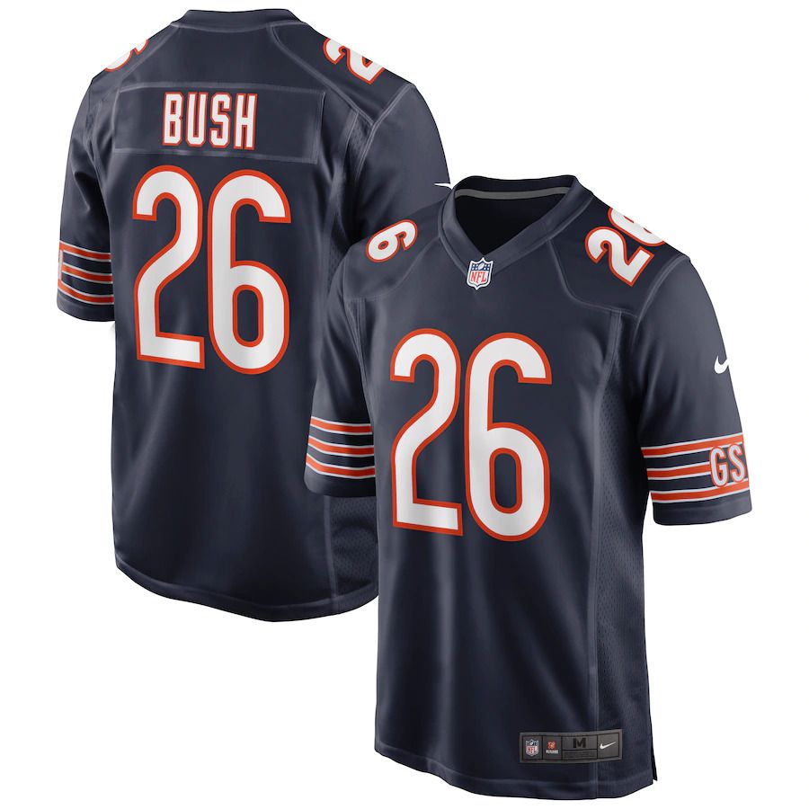 Men Chicago Bears #26 Deon Bush Nike Navy Game NFL Jersey->chicago bears->NFL Jersey